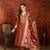 Elegant rust orange roman embroidered kurti pant set