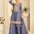 blue simmer silk sharara suits free size stitched upto 42