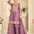 Purple simmer silk sharara suits free size stitched upto 42