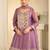 Purple simmer silk sharara suits free size stitched upto 42