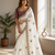 White Color Sequance and Zari Embroidery Work Satin Saree