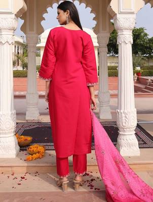 Floral embroidered sequinned pure cotton sequinned kurta Set 4