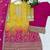Yellow and pink georgette full stitched sharara suits free size upto 44