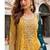 Yellow and blue georgette full stitched sharara suits free size upto 44