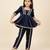 Navy Blue embroidered velvet co ord set
