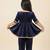 Navy Blue embroidered velvet co ord set