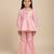 Pink embroidered raw silk co ord set