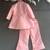 Pink embroidered raw silk co ord set