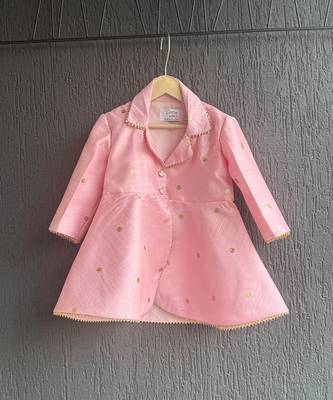 Pink embroidered raw silk co ord set 5