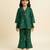 Bottle green embroidered raw silk co ord set