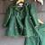 Bottle green embroidered raw silk co ord set