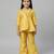 Yellow embroidered raw silk co ord set