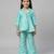 Powder blue embroidered raw silk co ord set