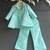 Powder blue embroidered raw silk co ord set