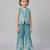 Blue embroidered cotton slub co ord set