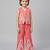 Dark Pink embroidered cotton slub co ord set