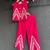 Dark Pink embroidered cotton slub co ord set