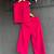 Dark Pink embroidered cotton slub co ord set