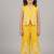 Yellow embroidered cotton slub co ord set