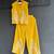 Yellow embroidered cotton slub co ord set