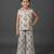 Off white grey printed cotton slub co ord set