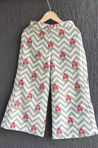 Off white grey printed cotton slub co ord set