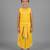 Yellow embroidered cotton slub co ord set