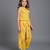 Yellow embroidered cotton slub co ord set