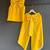 Yellow embroidered cotton slub co ord set