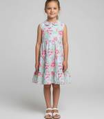 Multicolor printed cotton slub dress