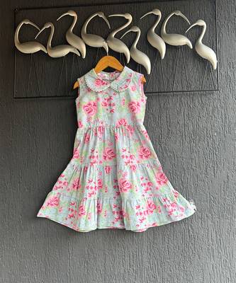 Multicolor printed cotton slub dress 3