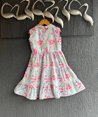 Multicolor printed cotton slub dress 5