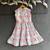 Multicolor printed cotton slub dress