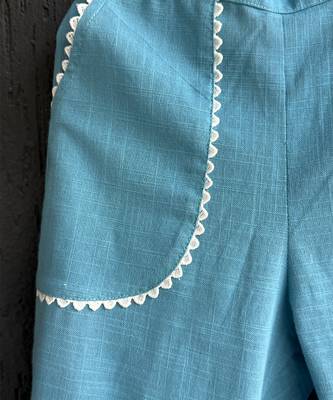 Teal blue cotton slub co ord set 2