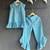 Teal blue cotton slub co ord set