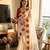 Red Color Beautiful Aplic work with sequins  Embroidery Work Silk Blend Saree