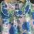 Blue off white printed cotton slub dress
