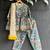 Purple printed cotton silk kurti set