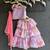 Lilac printed mul chanderi lehenga set