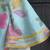 Blue off white printed mul chanderi co ord set