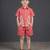 deep pink embroidered cotton slub co ord set