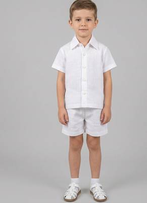 White cotton slub co ord set 1