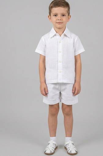 White cotton slub co ord set
