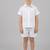 White cotton slub co ord set