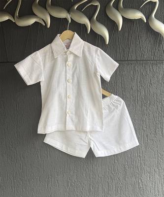 White cotton slub co ord set 2