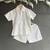White cotton slub co ord set