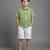 Green Off white printed cotton slub co ord set