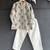 Grey off white printed cotton silk kurta set