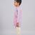 Lilac floral printed cotton silk kurta set