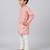 Pink floral printed cotton silk kurta set